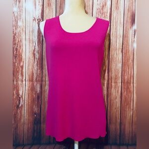 Women’s Medium Tank Top Coldwater Creek Pink U Neck Textured Stretch